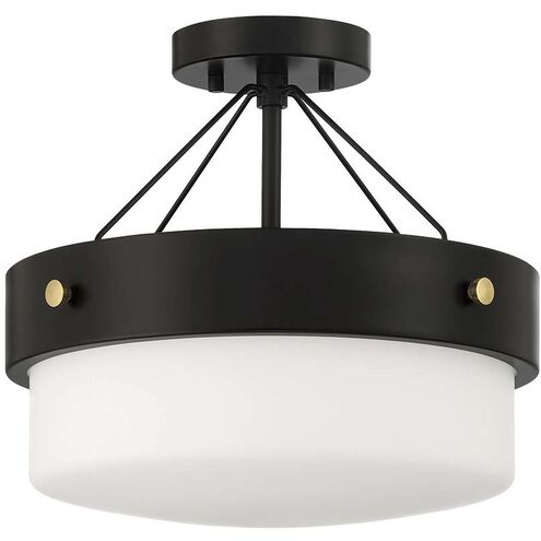 Oak Street 2 Light 13 inch Flat Black Convertible Semi Flush Ceiling Light